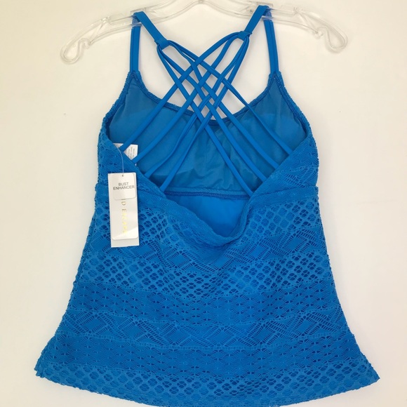 Crochet Strappy Tankini Top w/ Bust Enhancer - Picture 5 of 6